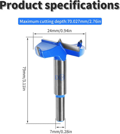 Broca Forstner 0.94" doble flauta carburo madera plástico