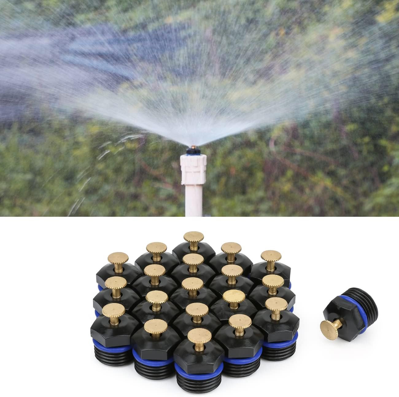 Boquilla atomizadora 20 pzas 1/2" ajustable 360 grados riego