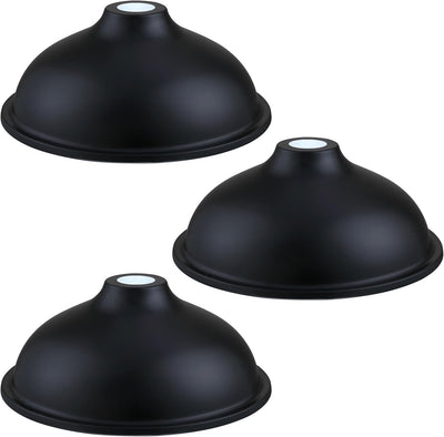 3 Pzas Sombras de Tambor Metal H5.9*D12 E26 Negro