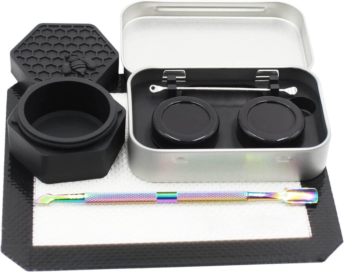 Cera silicona kit contenedor negro 5.2" con alfombrilla