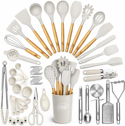 Set 50 Utensilios Silicona Cocina Resistentes 800°F Antiadherente