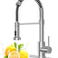 Grifo cocina níquel cepillado rociador desplegable 10"
