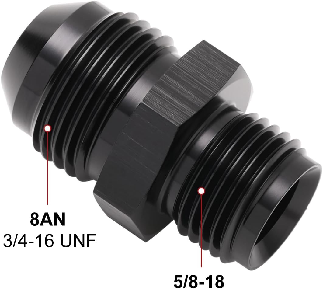 Adaptador 5/8-18 rosca invertida aluminio negro set 2