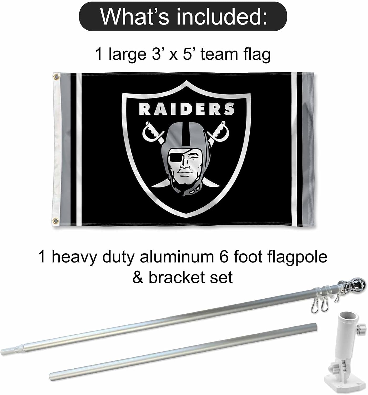 Kit mástil soporte bandera Los Vegas Raiders
