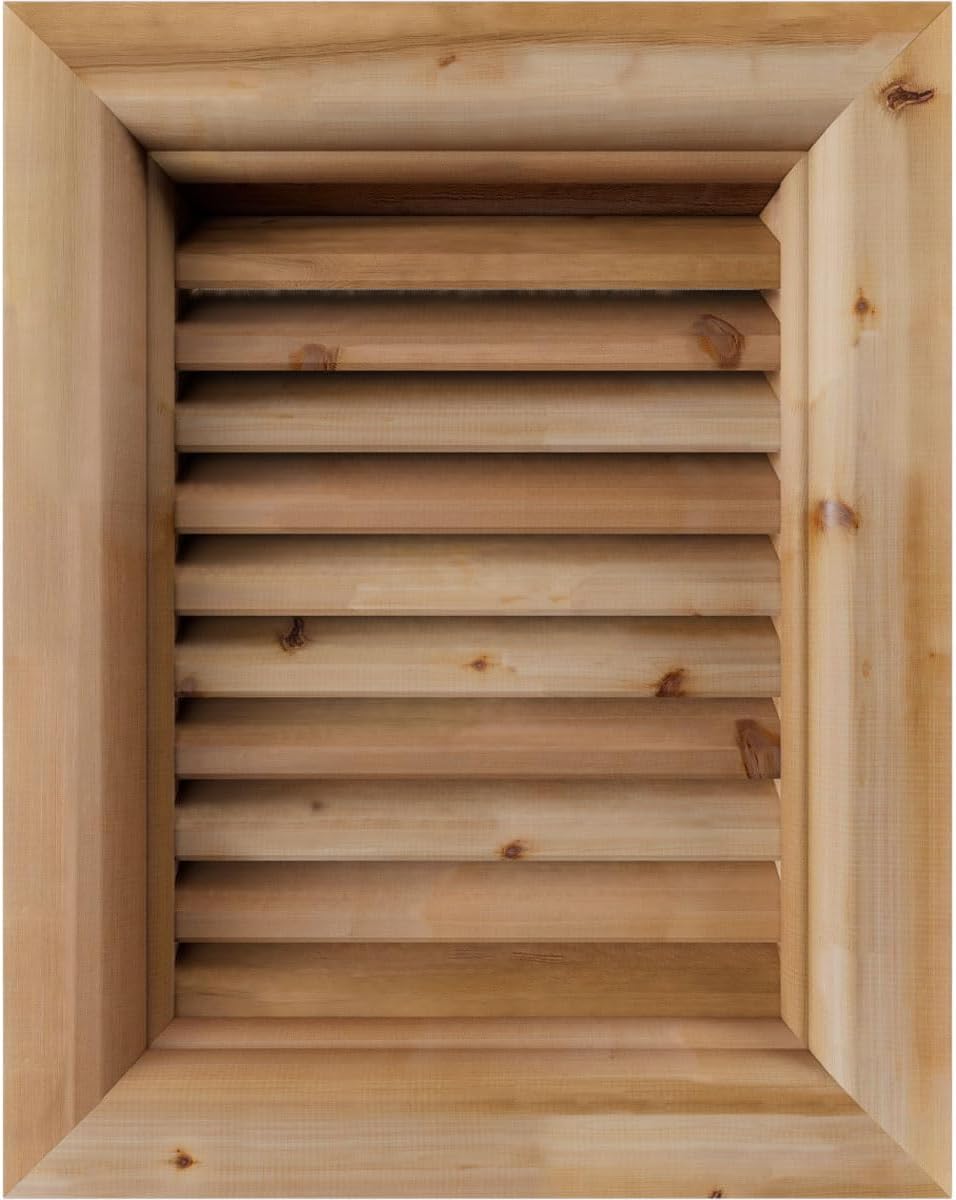 Ventilación vertical 12x30pulg cedro rojo sin terminar