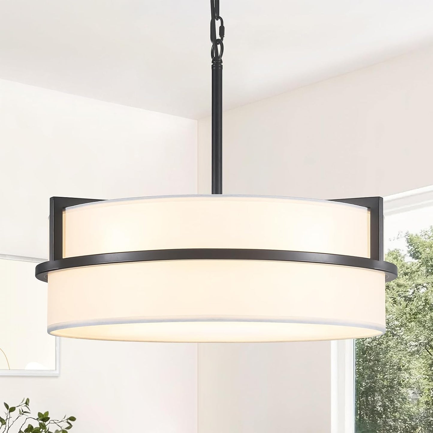 Candelabro negro 19.7pulg 5 luces lino comedor