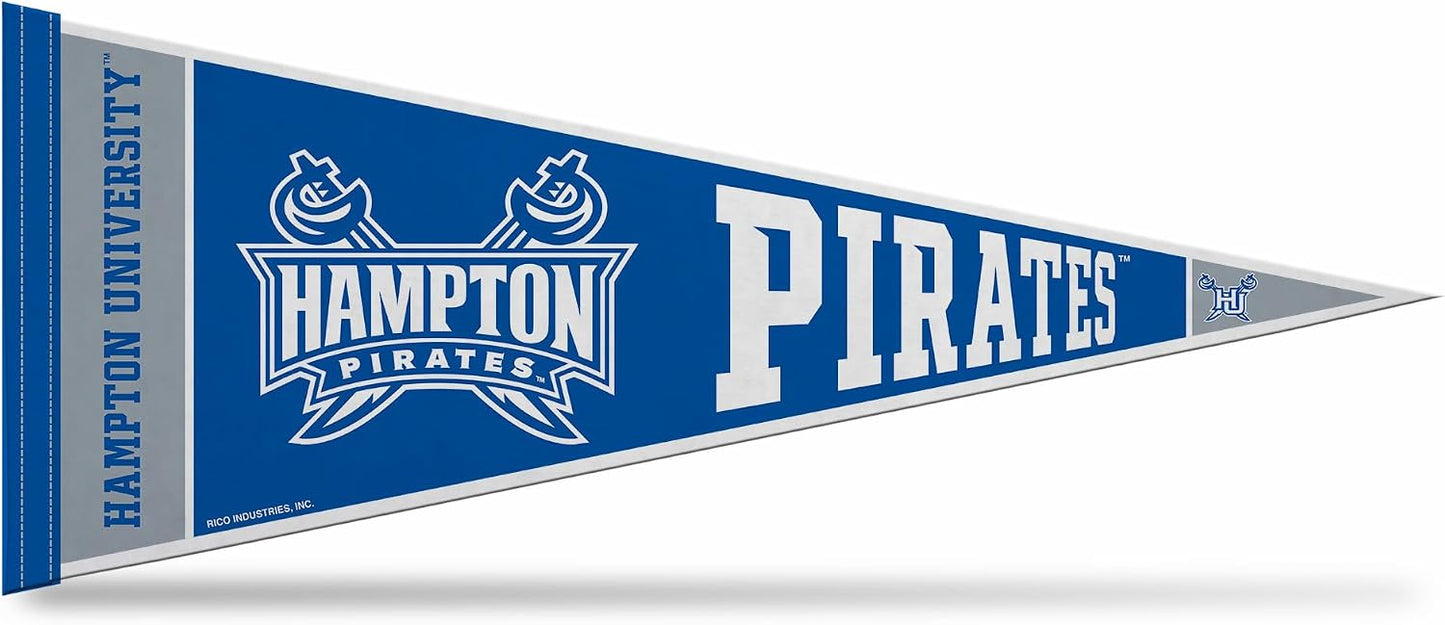 Banderín fieltro NCAA Hampton Pirates 12x30pulg decoración hogar