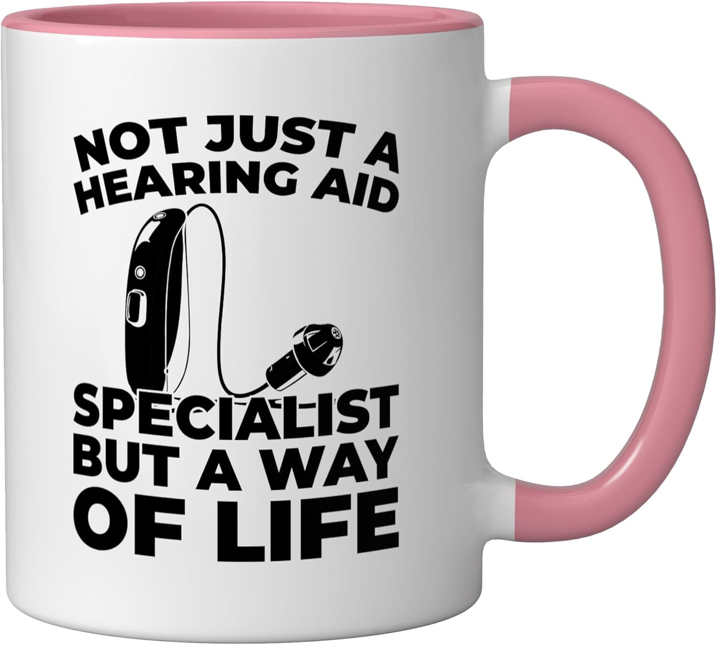 Taza Cerámica para Audiología Rosa/Blanca