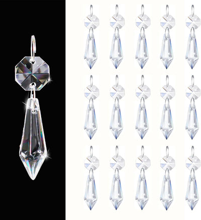 Gotas cristal transparente 2.4pulg colgantes para candelabros