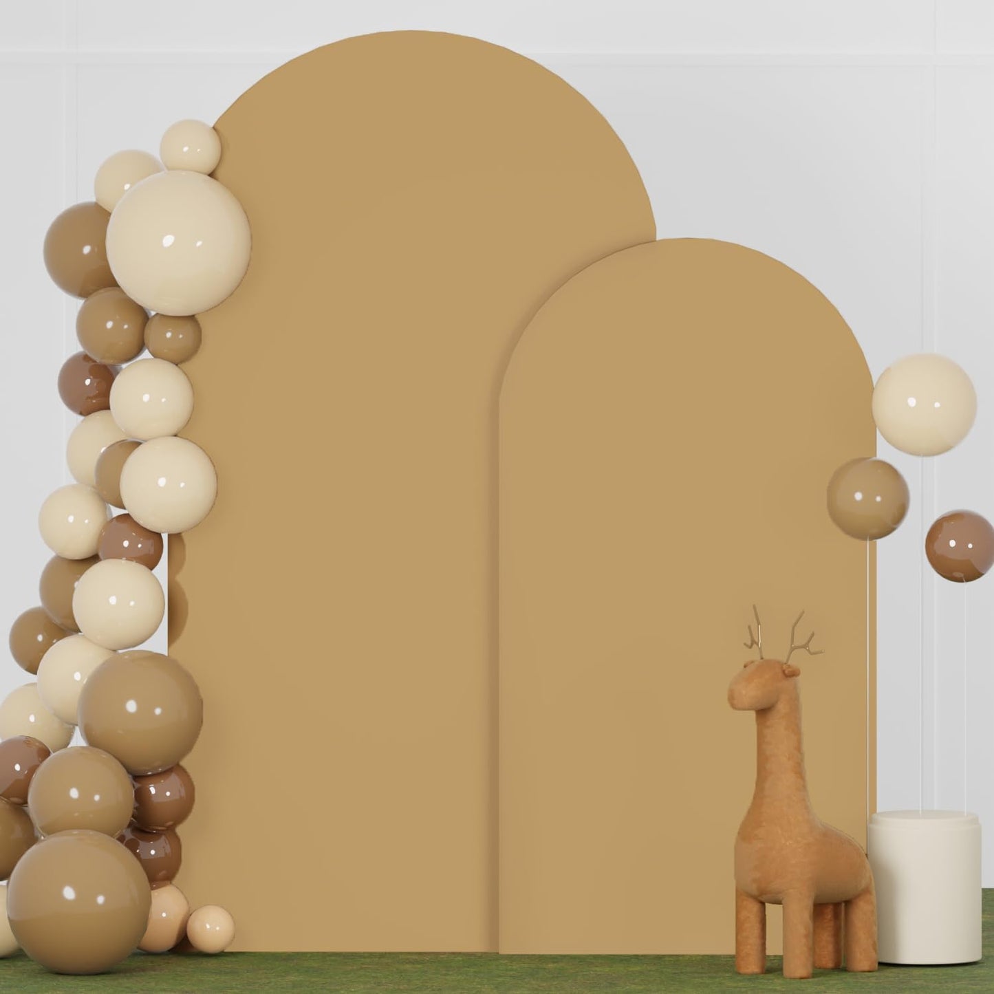 Funda arco caqui 7.2x6ft elastano set 2 telón fiesta