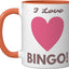 Taza Cerámica Bingo Juego de Adultos Color Naranja/Blanco