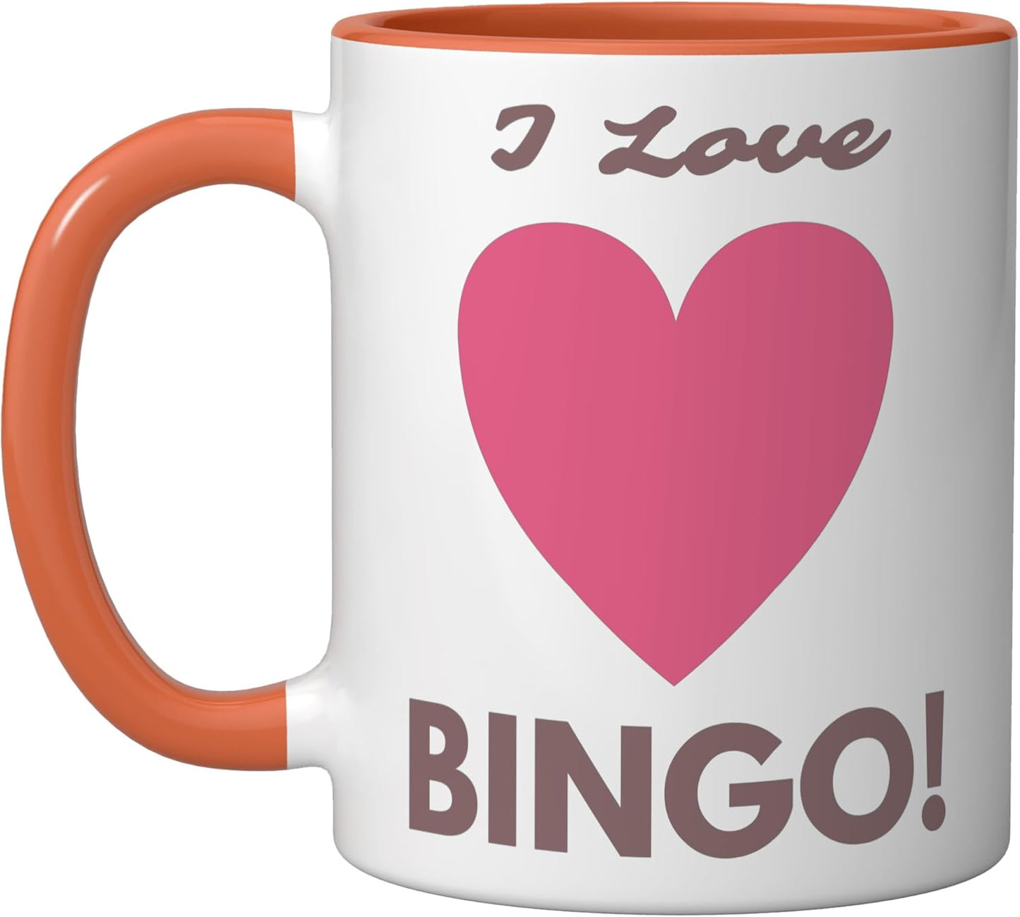 Taza Cerámica Bingo Juego de Adultos Color Naranja/Blanco