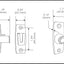 Pestillo puerta latón forjado 2.5" níquel cepillado set 2