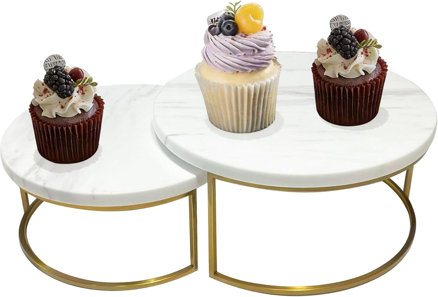 2 Pzas Soportes Mármol para Tartas Bodas 9.5x7.9pulg