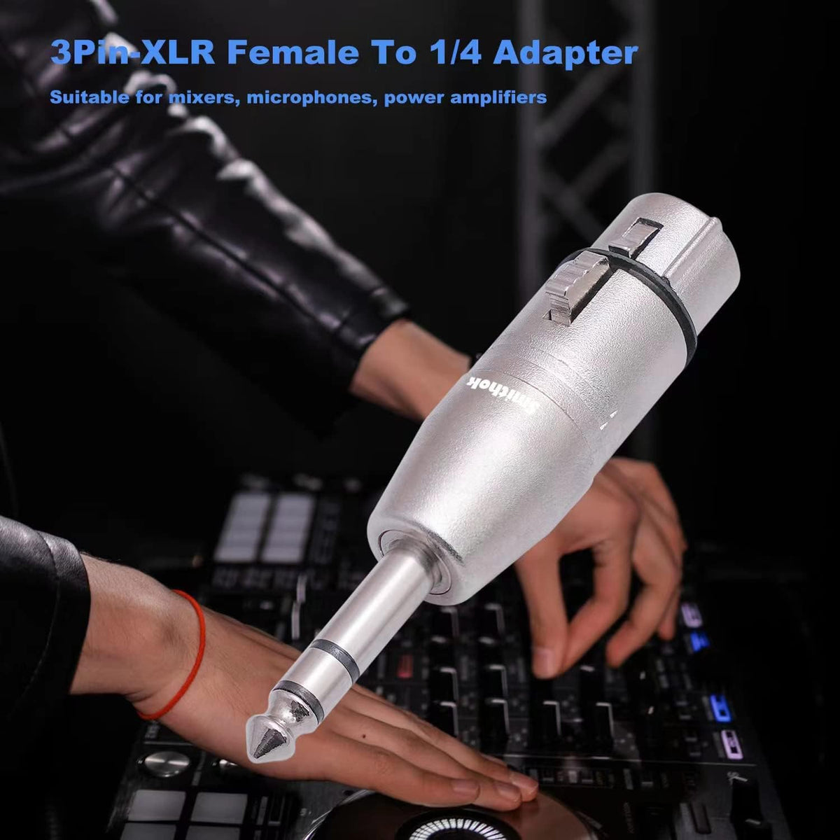 4 Pack Adaptadores XLR Hembra a TRS 1/4 pulg