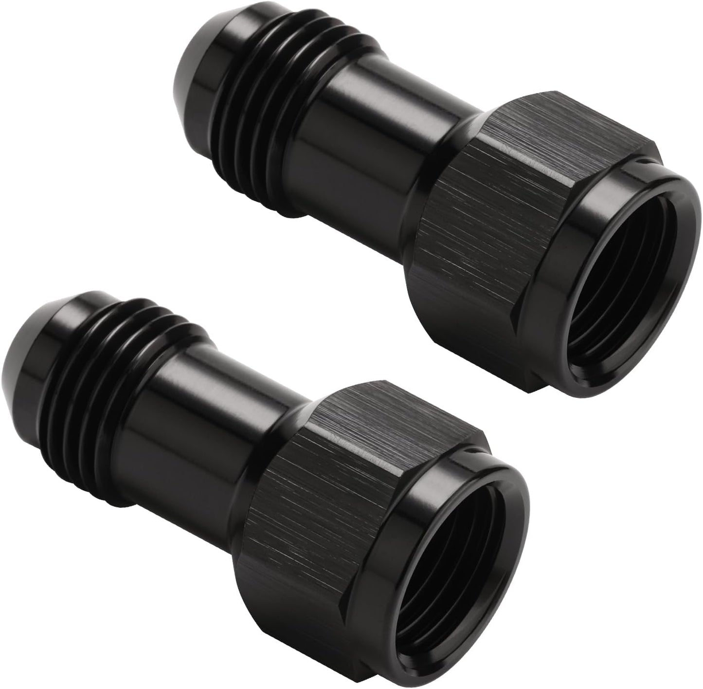 Adaptador 6AN acampanada aluminio negro 2 pzas