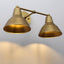 Aplique pared vintage metal latón 2 luces cuenco dividido