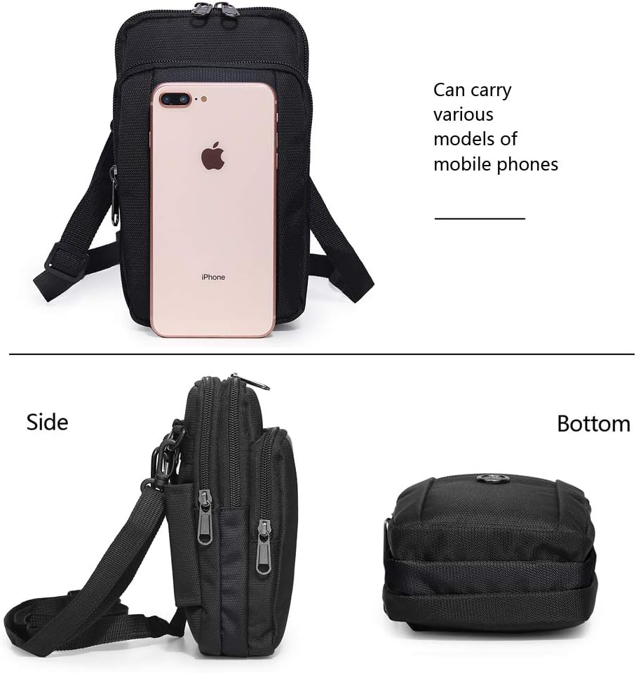 Bolsa Crossbody Impermeable de Nailon para Teléfono y Pasaporte