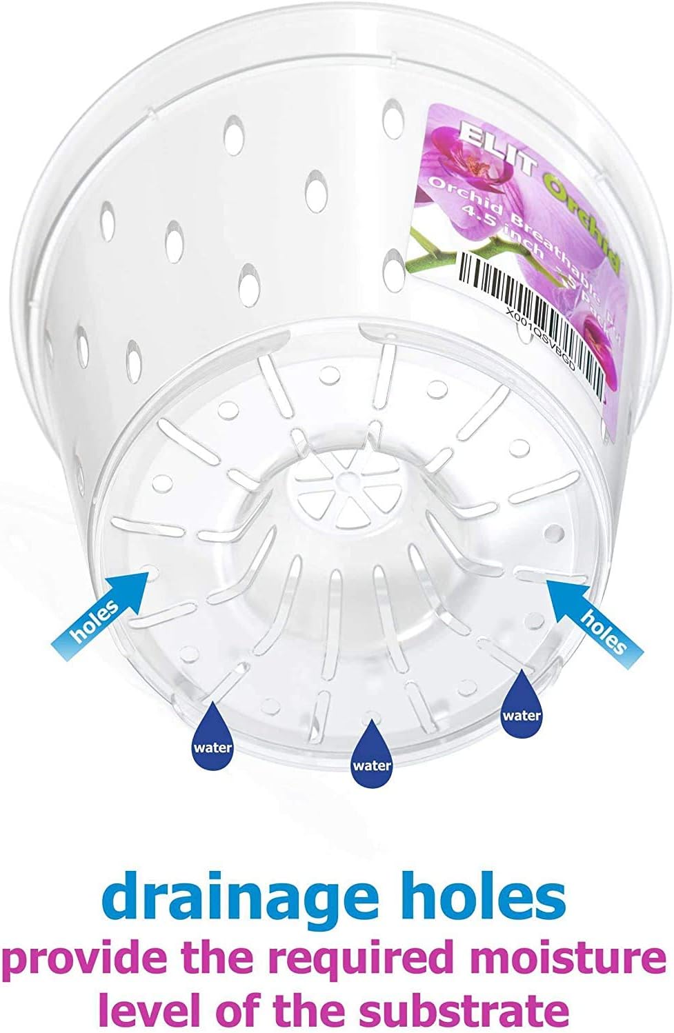 Set 6 Macetas Plástico Transparente 4.5"