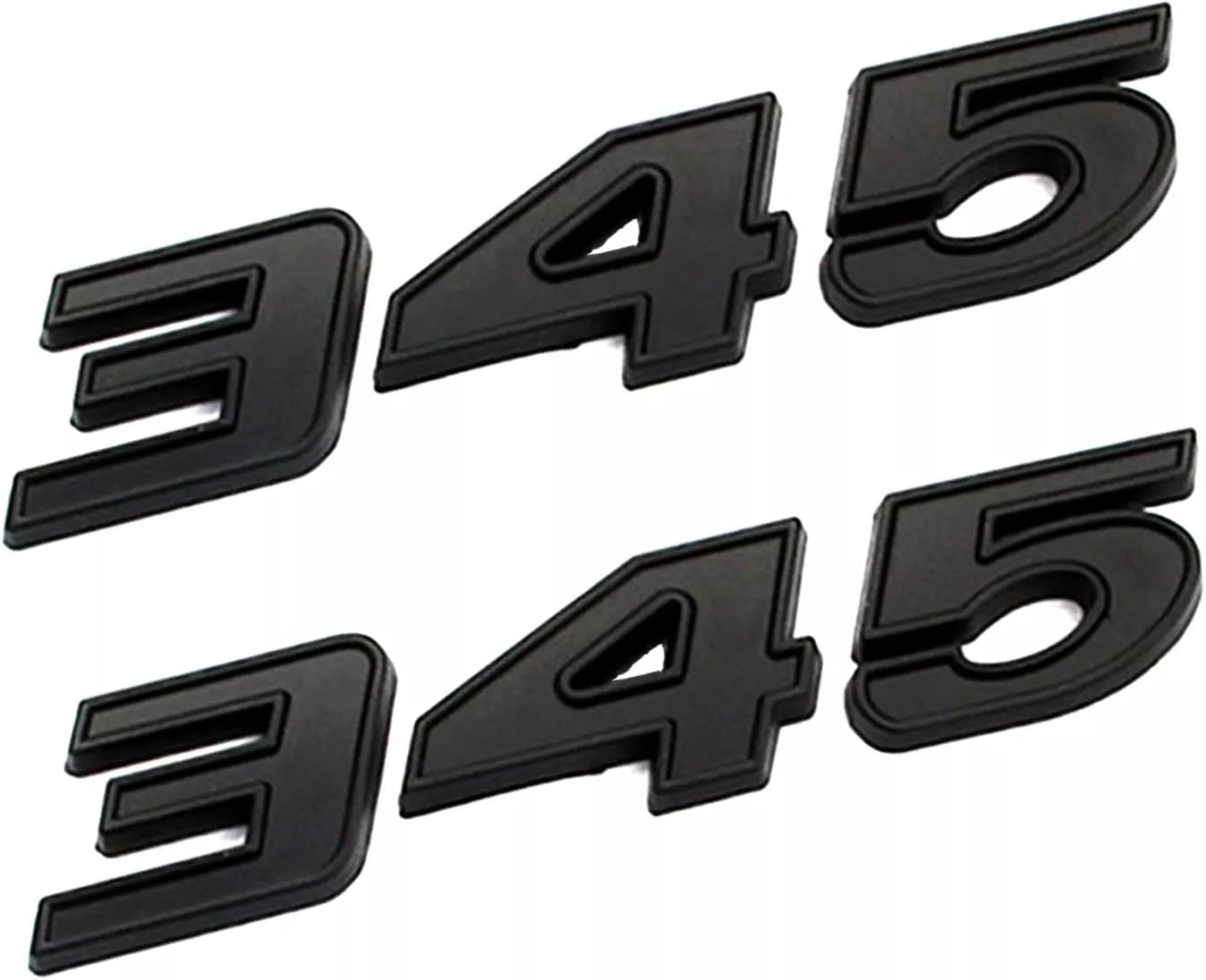 Set 345 Emblemas 3D Adhesivo Pasajero Conductor Negro Mate