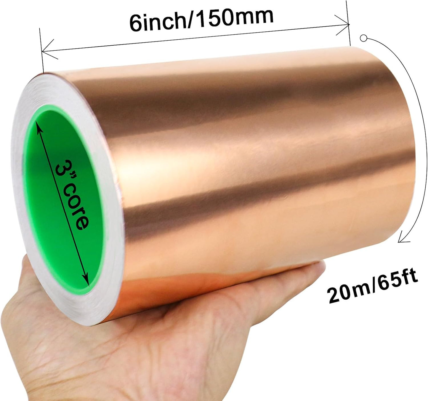 Cinta cobre adhesiva conductor 6x66pulg guitarra