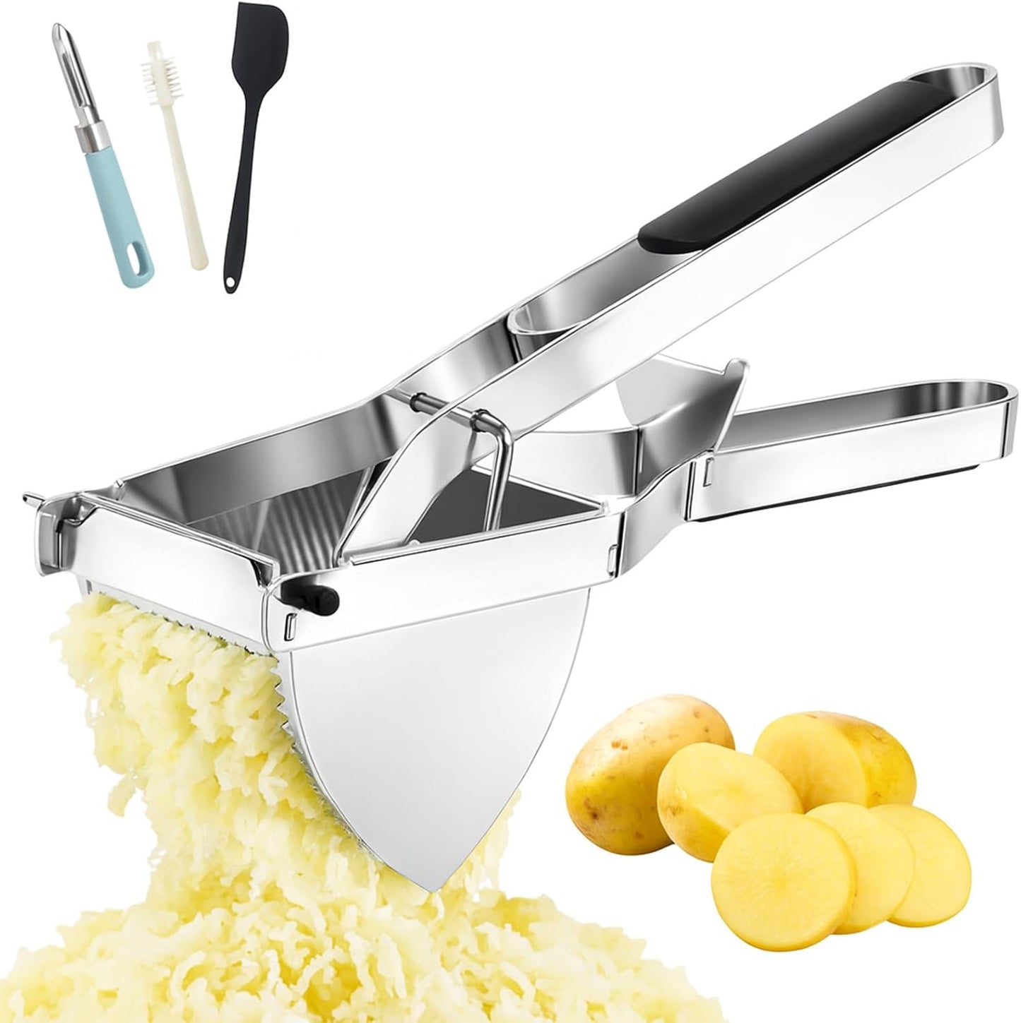 Prensador papas acero inox 22oz con mango silicona