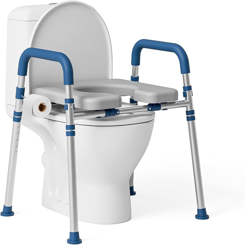 Asiento elevador inodoro con asas acolchadas 400lbs