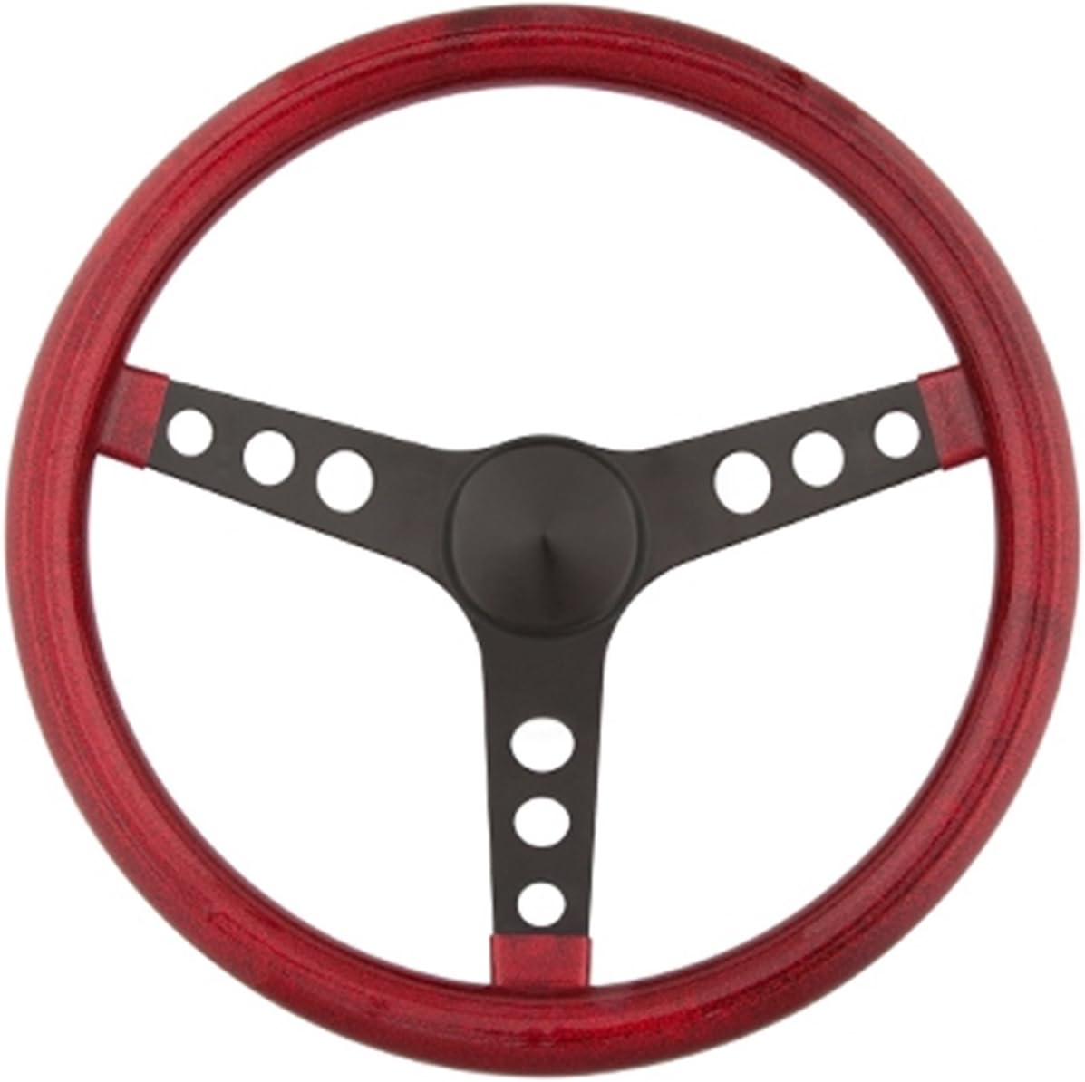 Volante 3 radios negros 13.5pulg color rojo