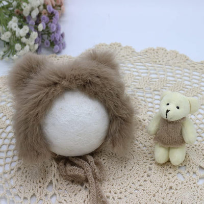 Manta envolvente para bebé con gorro oso y accesorios