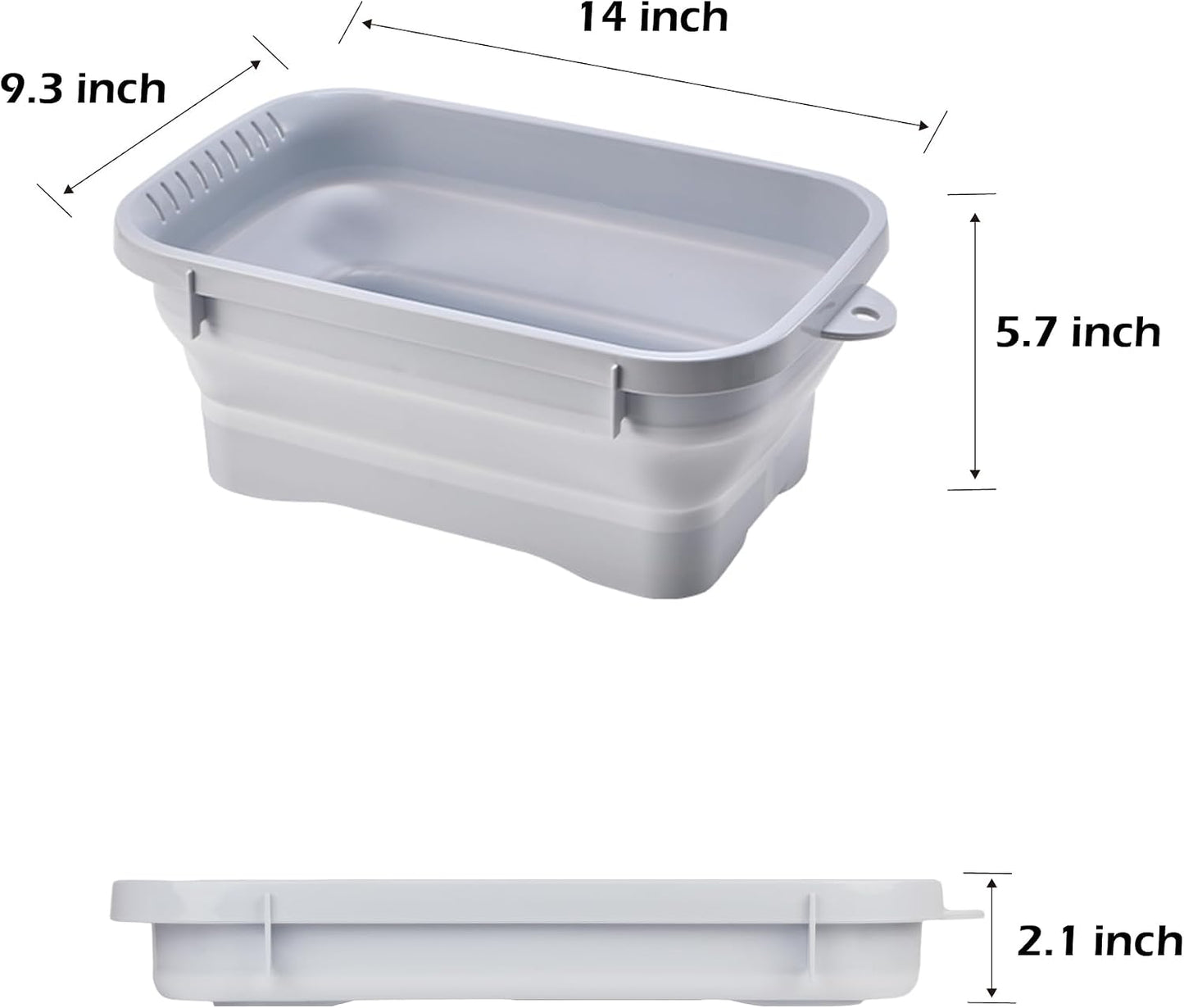 Sartenes plegables 7.5L bandeja plástico drenaje azul