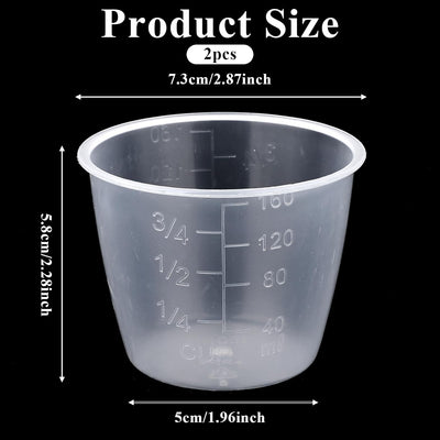 2 Tazas Medidoras Plástico Transparente 5.4oz para Arroz