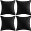 4 Fundas cojín decorativas impermeables 16x16" color negro
