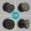 Cabezal ducha redondo latón 2" masaje spa 4pzas negro mate