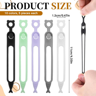 50 Pzas Cuerdas Silicona para Organizar Cables