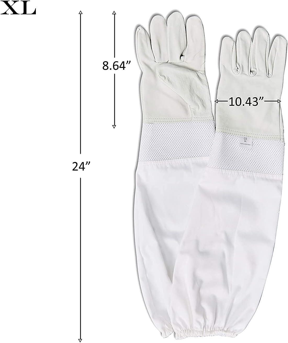 Guantes apicultor piel cabra manga larga lona talla XL
