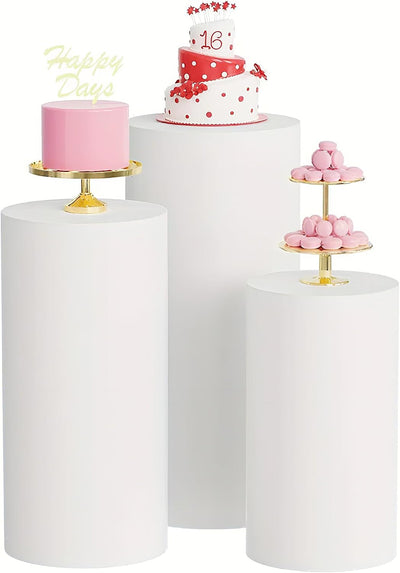 3 Fundas pedestal cilindro grande elastano para fiestas bodas