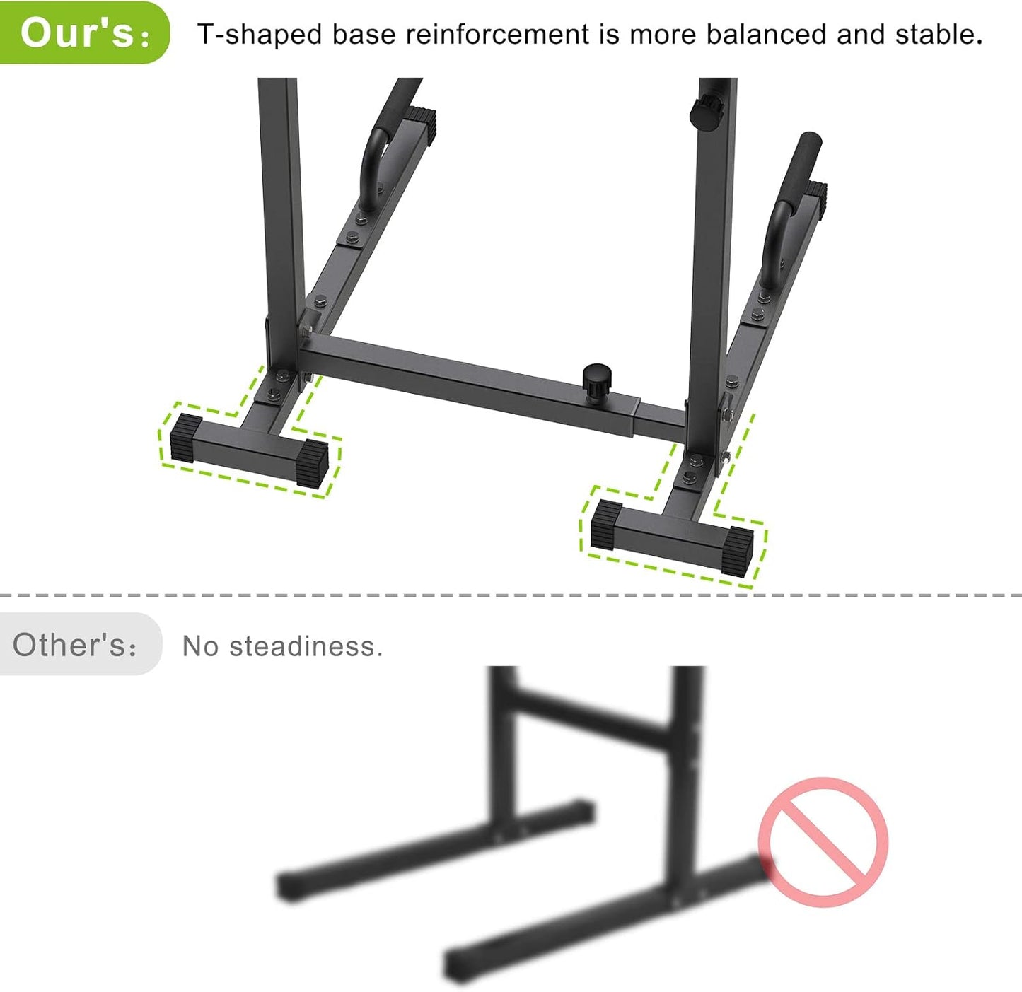 Barra Dip Ajustable 800lbs para Gimnasio