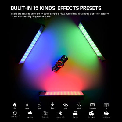 Luz RGB LED portátil CRI 97 2500k-8500k con efectos FX