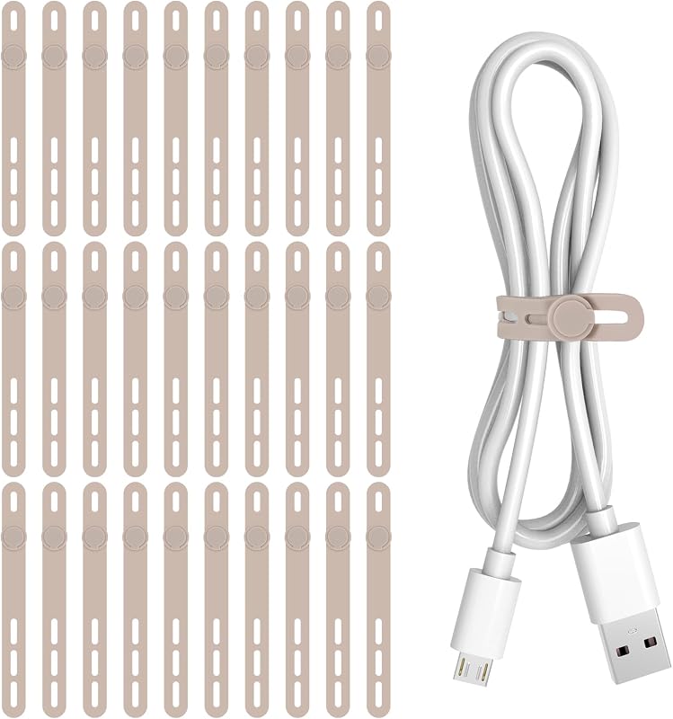 30 Bridas Silicona Hebilla Ajustable Correas Cable Hogar Oficina