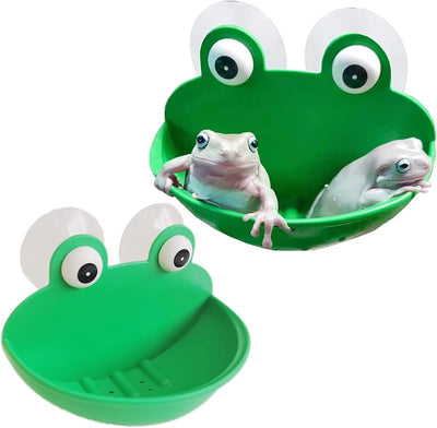 Accesorios tanque rana 2 pzas decoración terrario con ventosa