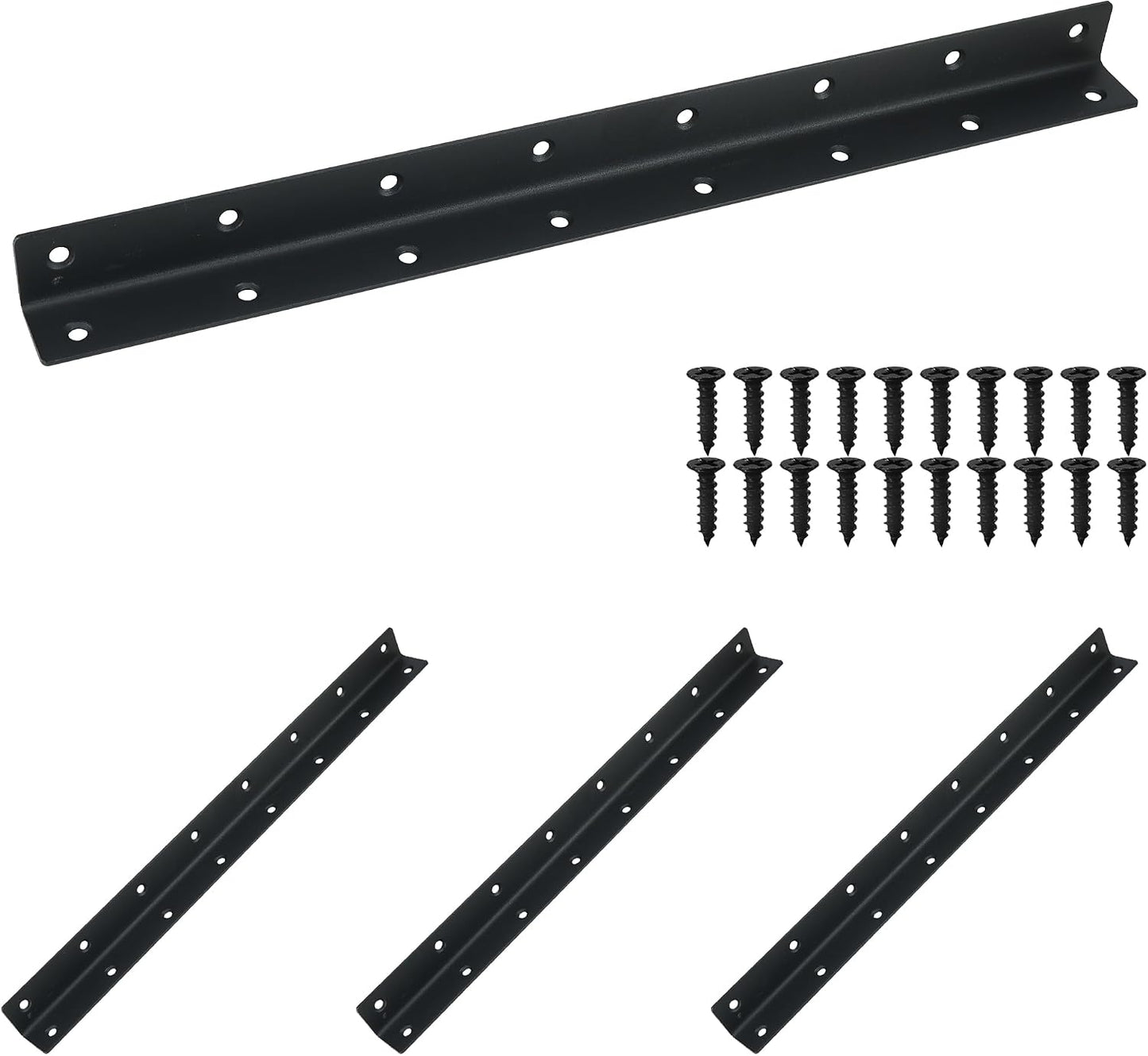 Soporte en L de metal negro para estantes 14.8"