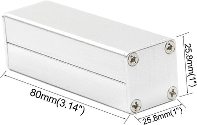 Caja proyecto aluminio dividida para PCB DIY 0.984x0.984x3.15pulg