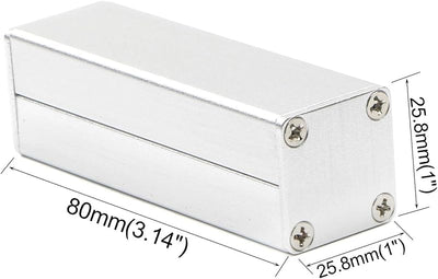 Caja proyecto aluminio dividida para PCB DIY 0.984x0.984x3.15pulg