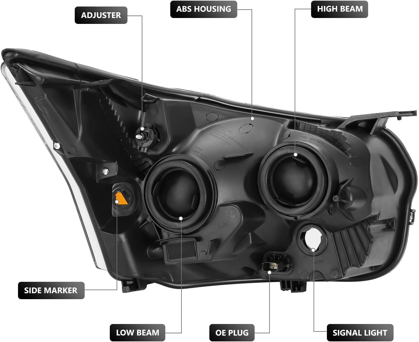 Kit faros comp Ford Transit 2023 Negro/Ámbar