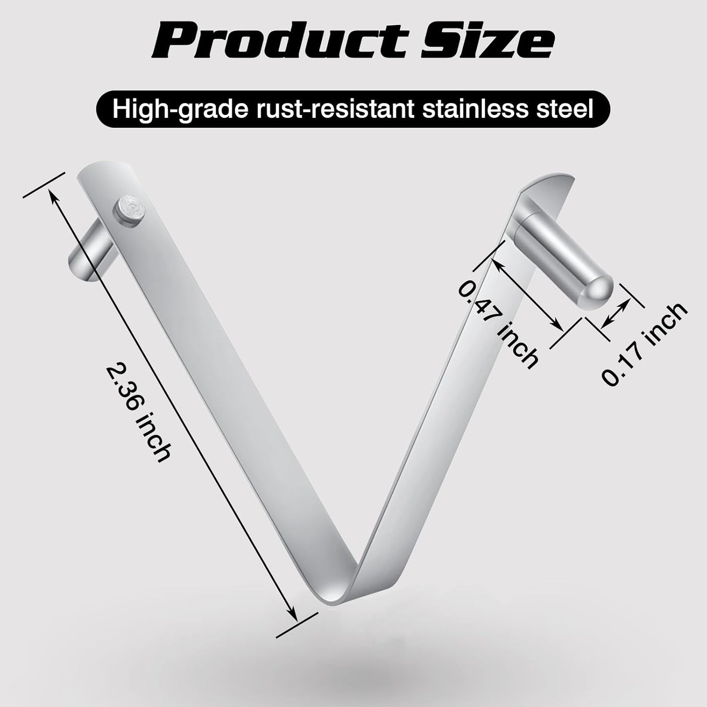5 Clips Acero Inox 304 para Poste Piscina y Spa