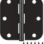 18 Bisagras Redondeadas Negro Mate 3.5x3.5" Interior