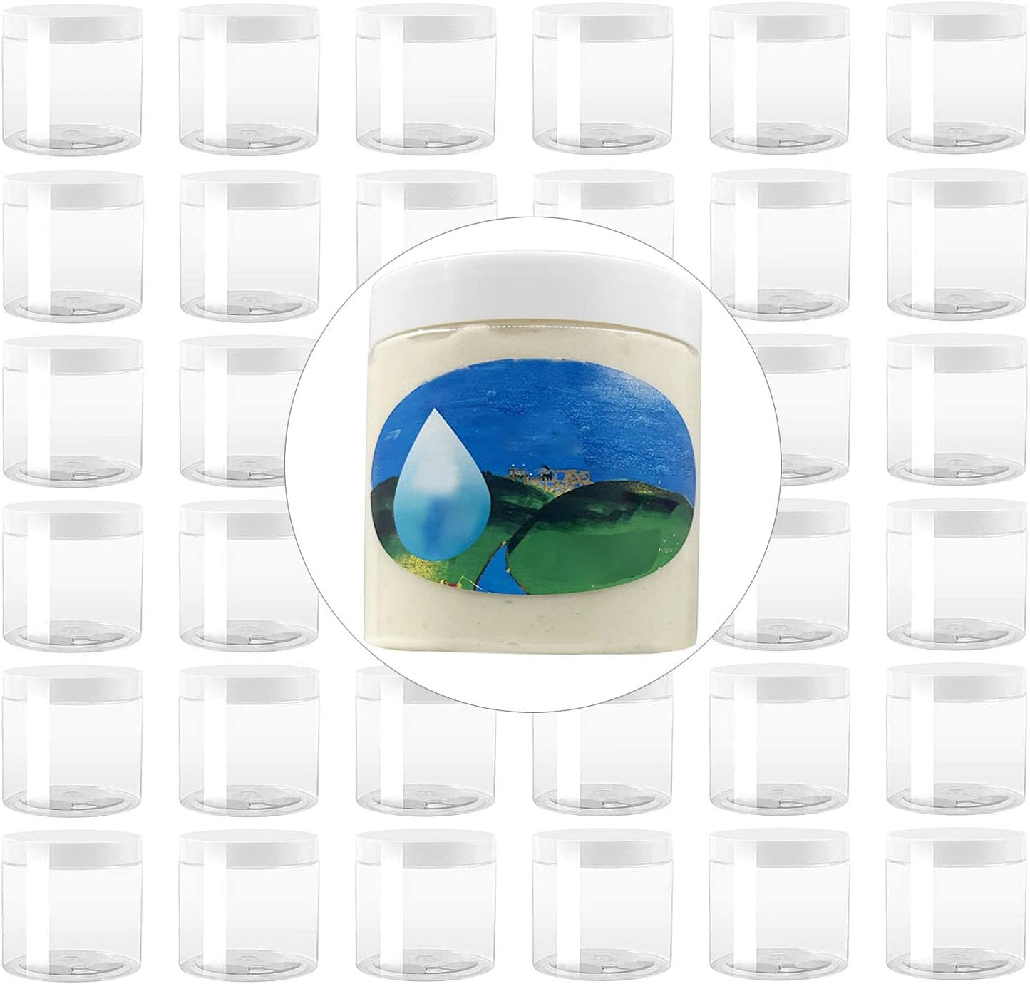 46 Tarros Plástico 4oz Tapa Blanca Contenedor Sin BPA