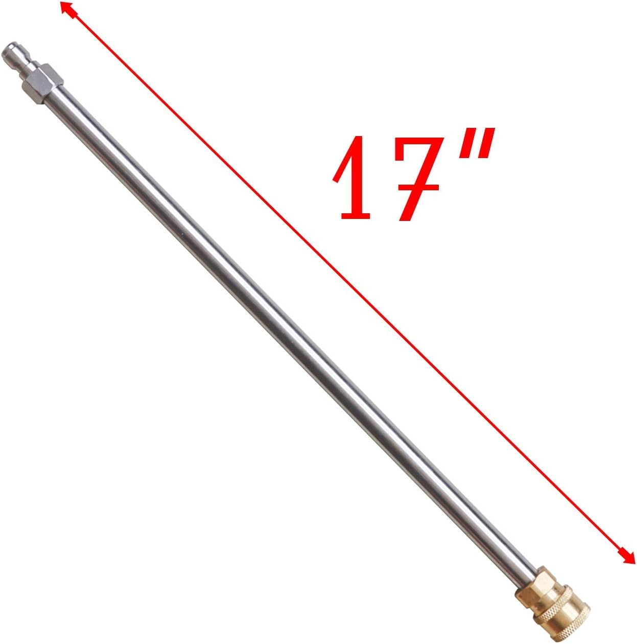 Varita extensión lavadora presión acero inox 17" set 2