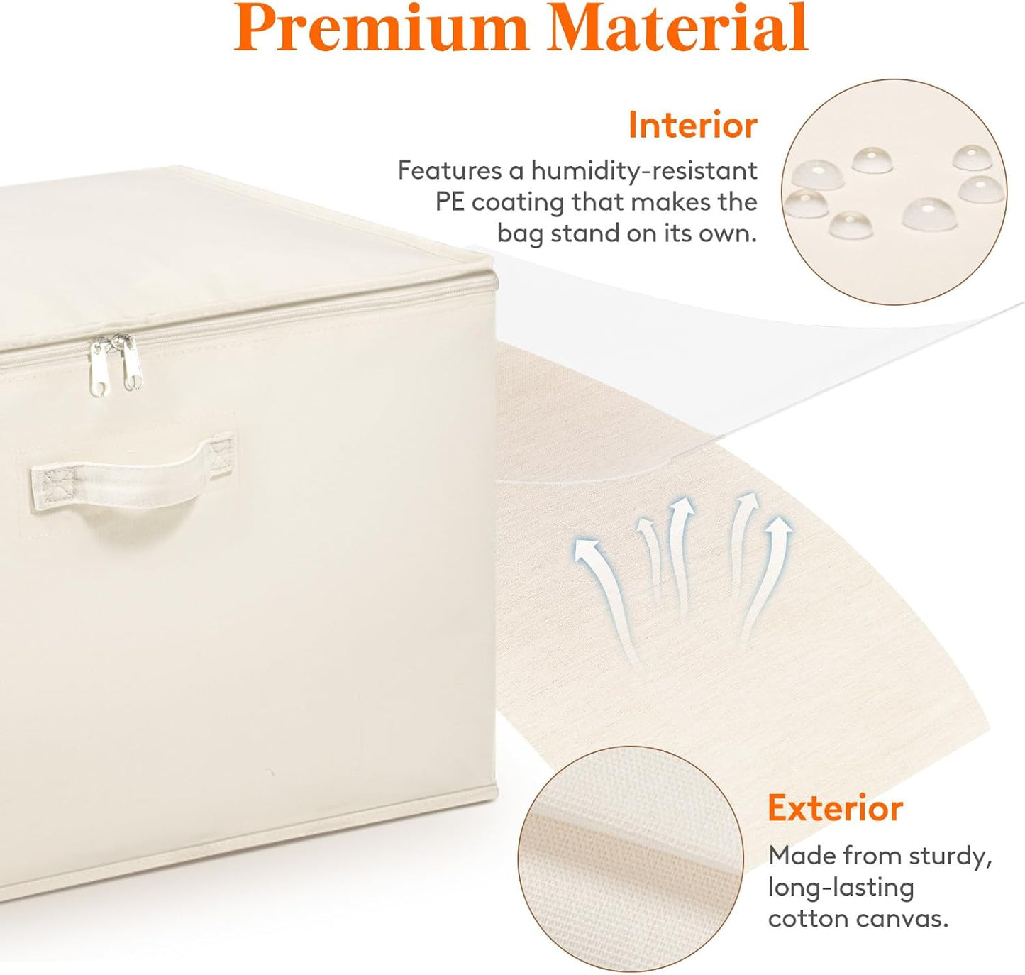 Bolsas almacenamiento edredón algodón lona 60L plegables