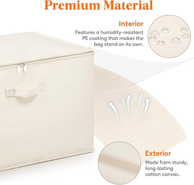 Bolsas almacenamiento edredón algodón lona 60L plegables